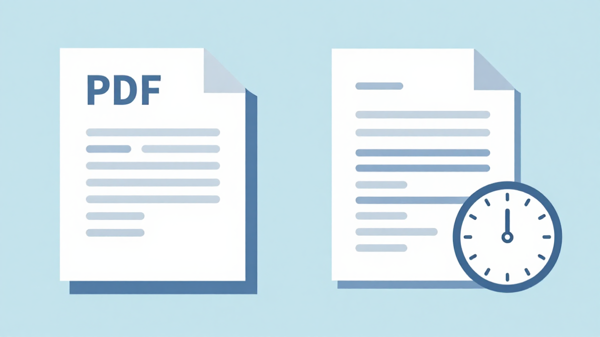 Standard PDF compared to PDF/A archive format